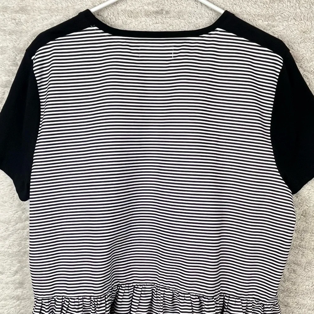 KATE SPADE BROOME STREET Womens Navy Blue Peplum Top Ooh La La Size 2XL